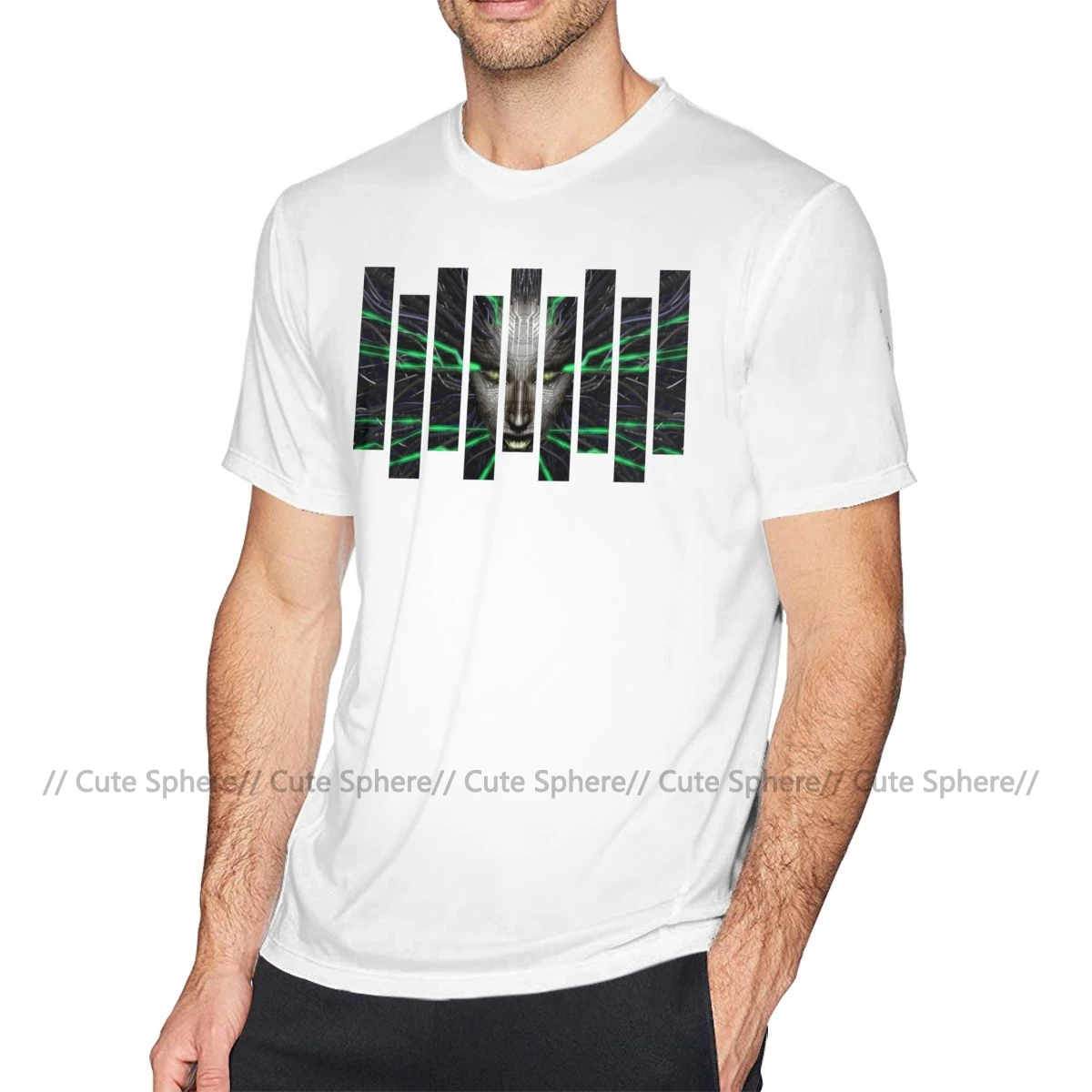 Футболка system Shock, футболка system Shock, футболка из 100 хлопка с коротким рукавом, модная футболка с графикой, большие размеры - Цвет: White