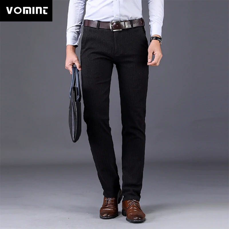 Vomint Brand 2020 New Spring Men Pants Business Casual Pant Cotton Flat Mid Full Length Trouser High Quality | Мужская одежда