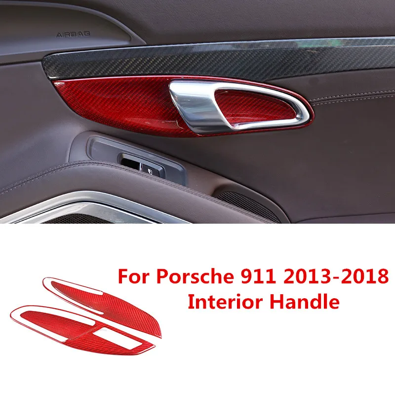 Углеродного волокна салона Ручка Панель Стикеры Крышка для панели управления