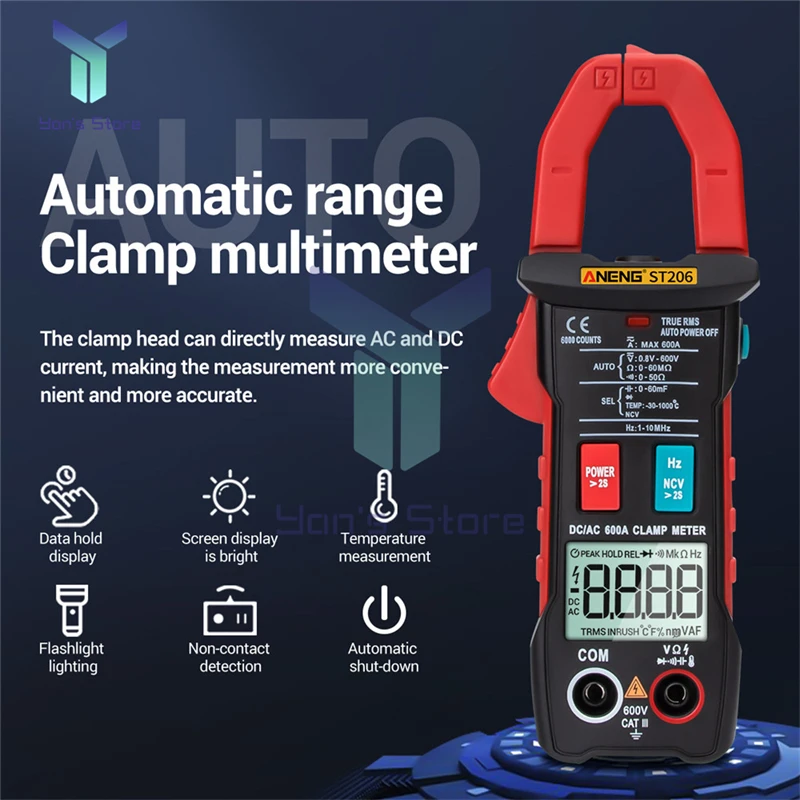 Цифровой мультиметр ANENG ST206 автоматический токоизмеритель
