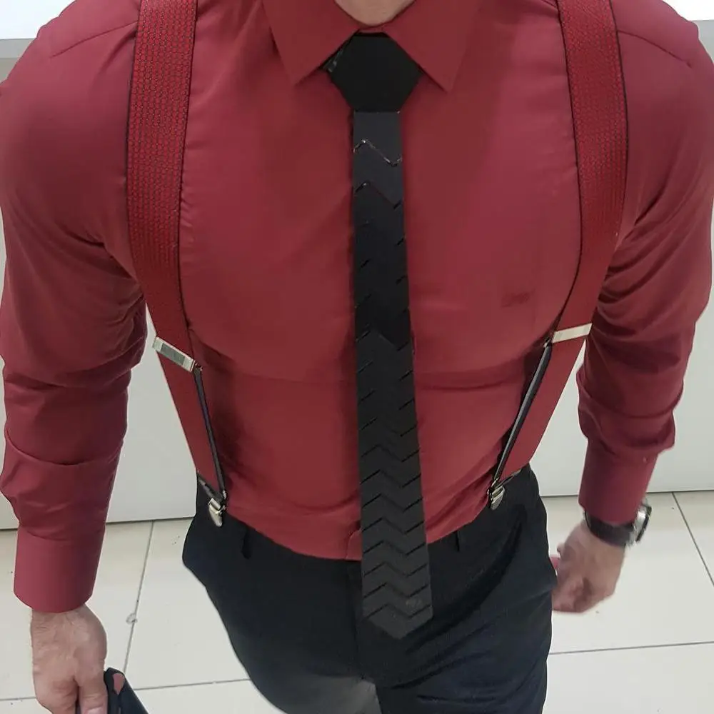 Уникальный дизайн акриловое зеркало для мужчин узкие галстуки Slim Fit прошивки