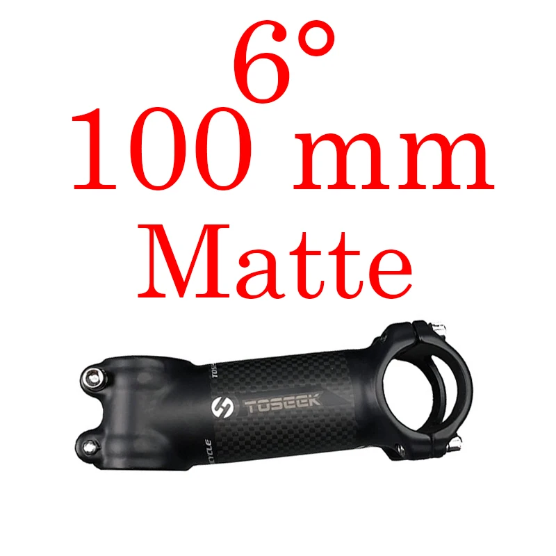 angle 6 Matte100mm TOSEEK Горный/Шоссейный велосипед Алюминий углерода стволовых коробку подлинной угол 6/17 матовый черный 31,8*60/70/80/90/100/110120 мм 145 г рулевая колонка велосипеда - Цвет: angle 6 Matte100mm