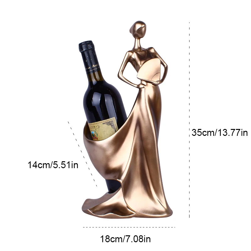 

Creative Home Decorative Figurines Ornaments Modern Minimalist Blue Take Fan Beauty Wine Rack Decoration Creative Wedding Craft