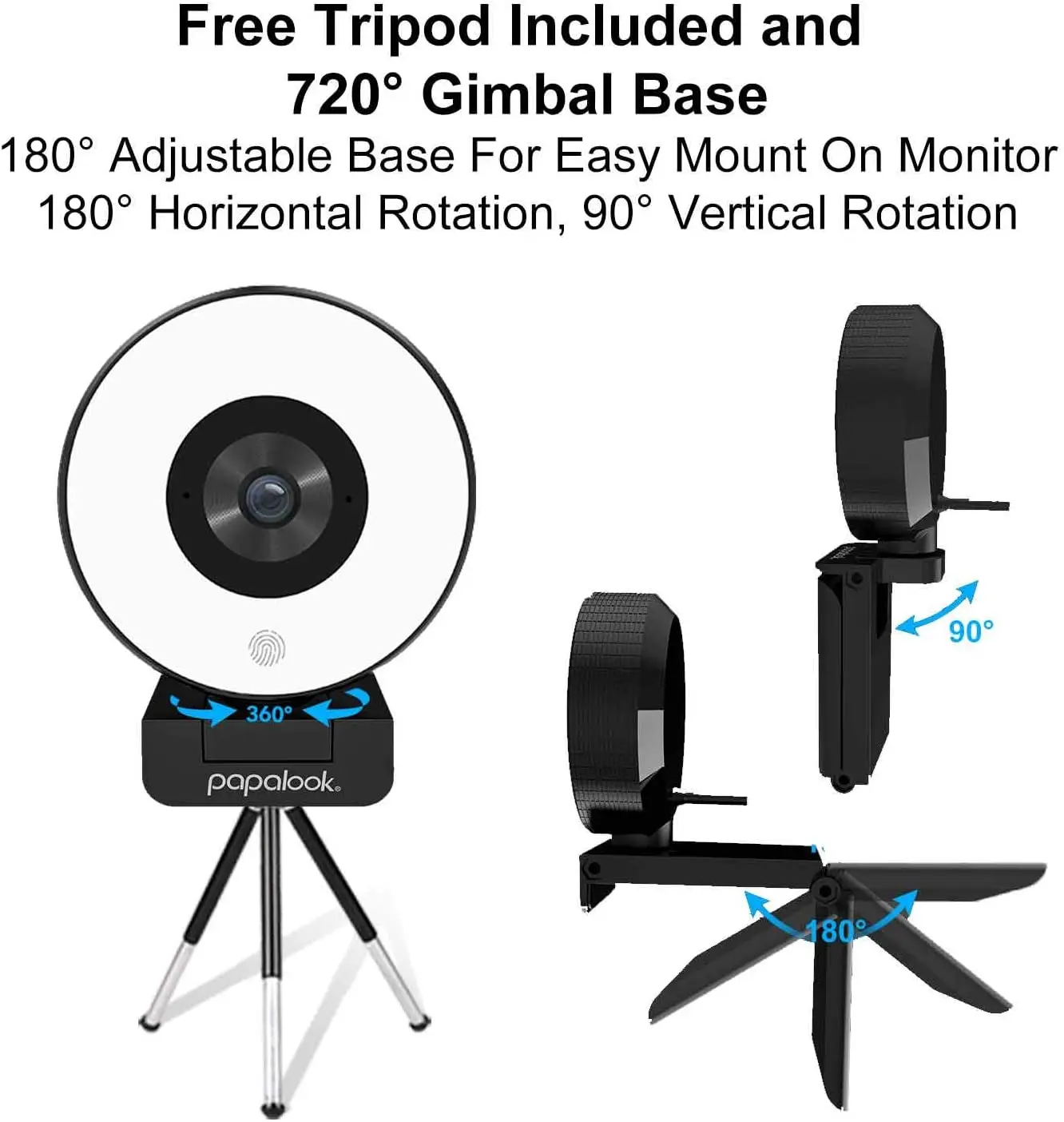 AUSDOM PA552 кольцевой светильник веб камера HD 1080P С микрофоном регулируемый