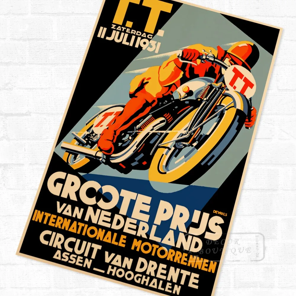 TT Motocycle Race in 1931 винтажная фотокартина на холсте DIY наклейки стену для дома и бара