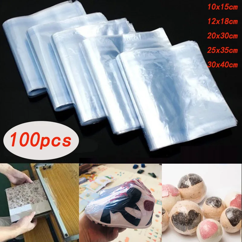 

PVC heat shrink film bag blower heat seal flat mouth blue transparent plastic bag heat shrink