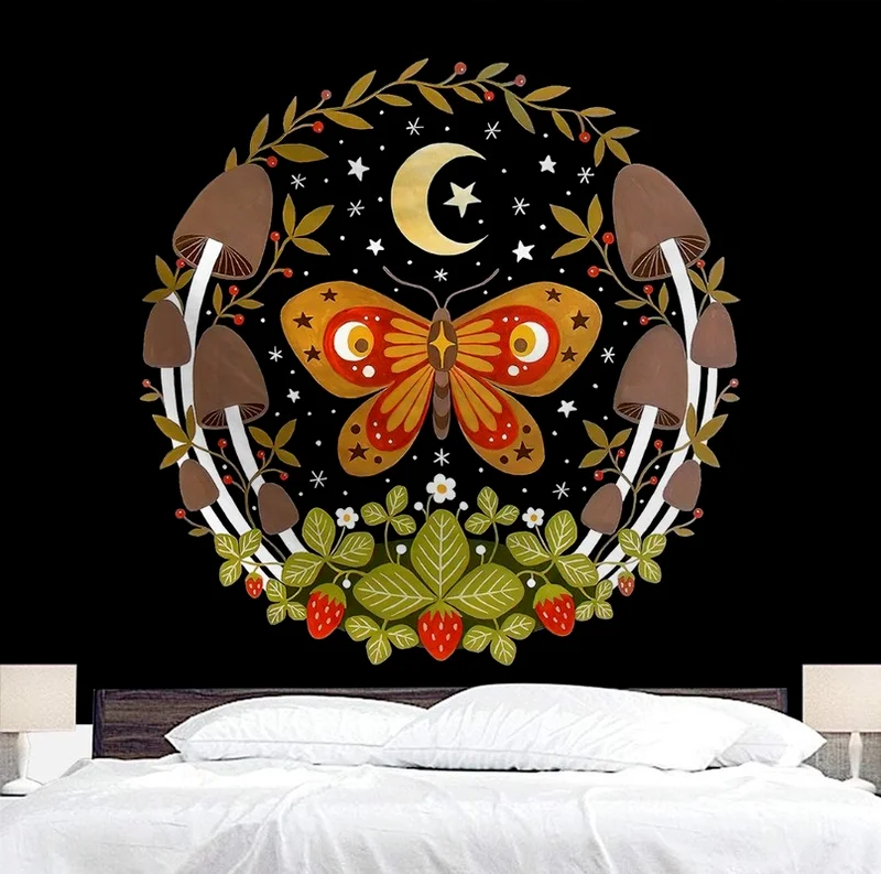 

Гобелен с цветами Bossimi, украшение для гостиной, дома, тканевый фон для спальни, тканевый рисунок 95*73 см