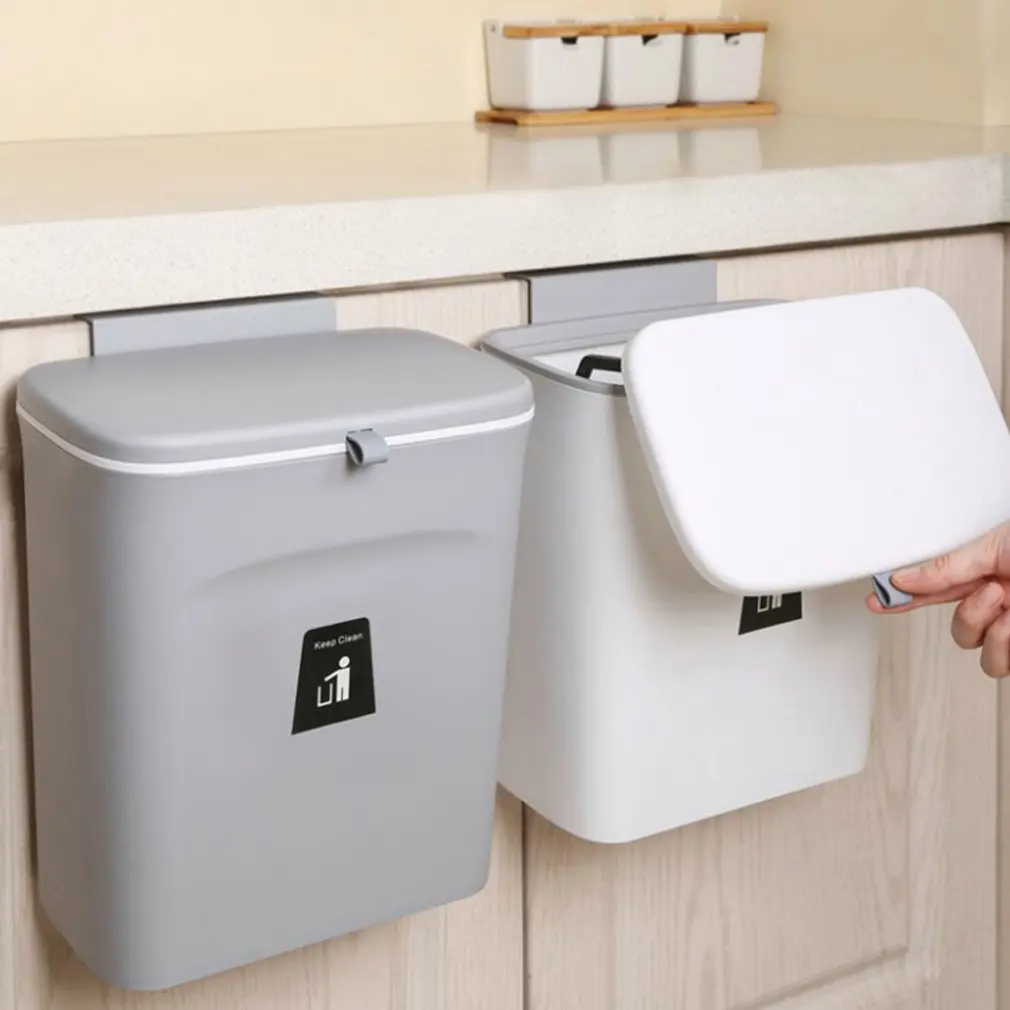 

New General-purpose Trash Can For Kitchen Supplies Multifunctional Non-punch Trash Can Can Hang Trash Storage Cabinets