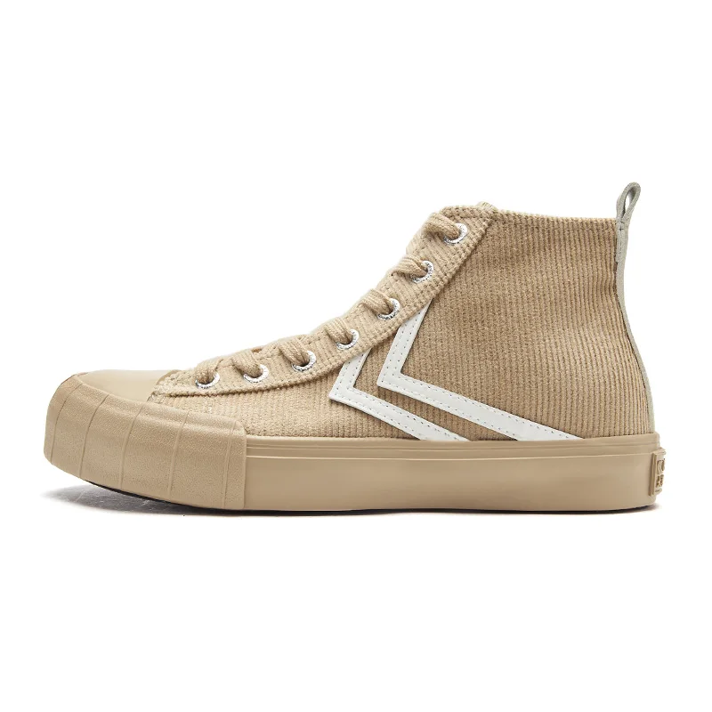 Khaki Feiyue/Высокая Повседневная обувь; коллекция 2160 года; Женская обувь в стиле ретро с эластичной стелькой на шнурках; модные вельветовые туфли; мужские осенние туфли на плоской подошве в уличном стиле - Цвет: Khaki