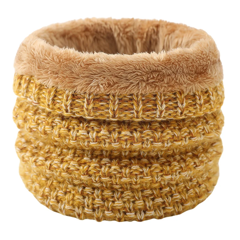 

Unisex Winter Men Women Warm Knitted Ring Scarves Thick Elastic Knit Mufflers Children Neck Warmer Boys Girl Plush Scarf Collar