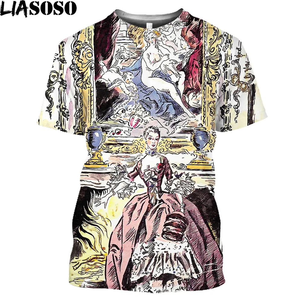 Винтажная Мужская футболка с 3D принтом мадам де помпадор ретро рубашка в стиле