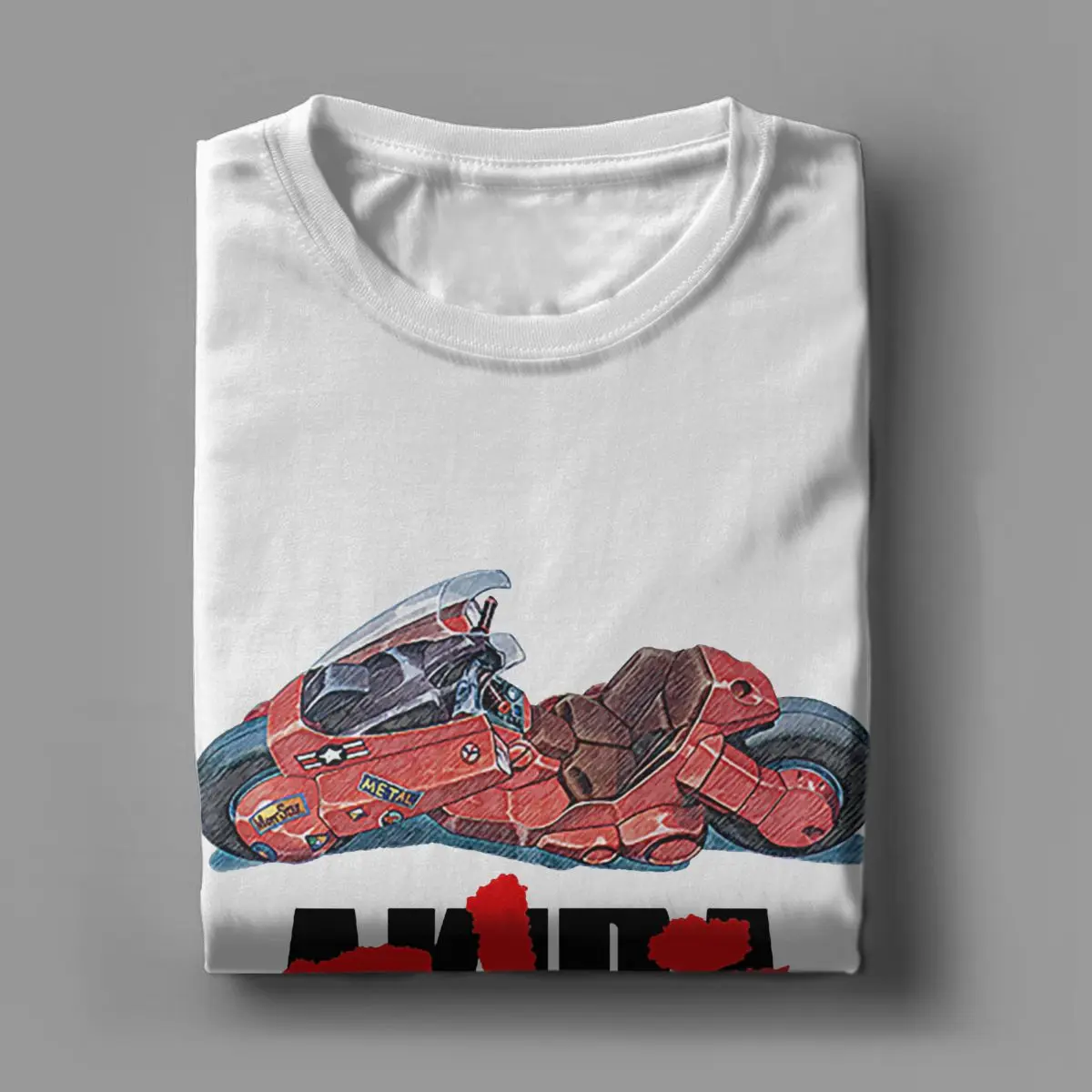 Акира мотоцикл манга футболки для мужчин крутая футболка аниме 100% брендовая