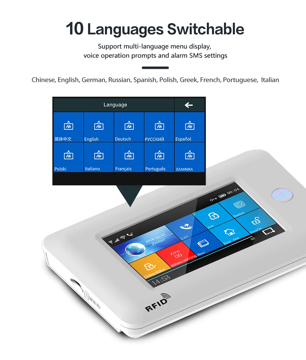 Система охранной сигнализации GauTone PG106 GSM 433 МГц с rfid картой 1080HD IP|Комплекты для