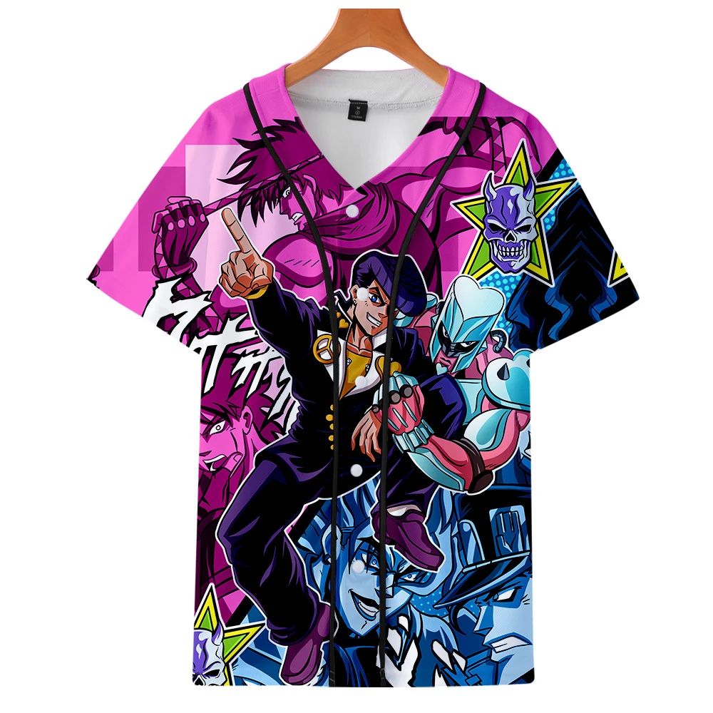 Футболка JOJO с V-образным вырезом для мужчин и женщин 3D-дизайн футболка в стиле