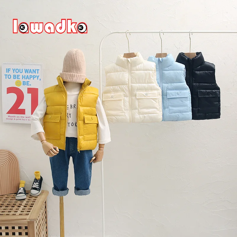 

Lawadka 2-8T Winter Vest for Girl Boy Coat Thick Children Clothing Fashion Kid Outwear Sleeveless Down Cotton Jacket Clothes