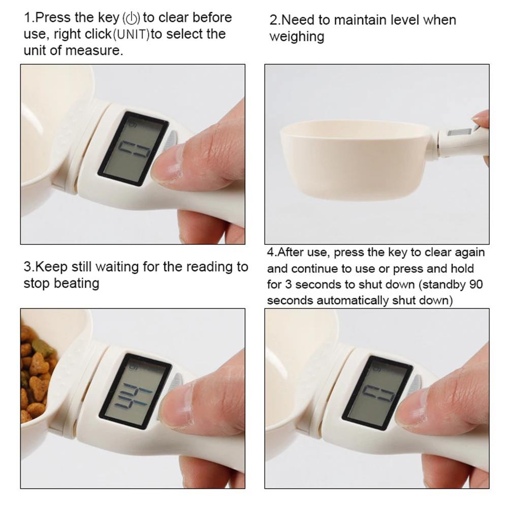

Pet Food Weighing Spoon Scale Cup For Pet Cat Dog Outdoor Drinking Water Cup Portable Kitchen Food Measuring With Led Display
