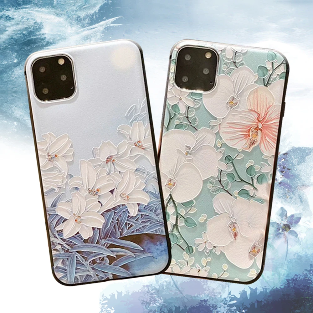 Модный противоударный чехол для телефона с цветочным рисунком Apple iPhone 11 Pro XR X XS Max 7