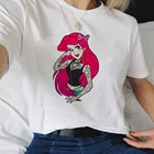 Классная Женская футболка Disney с принцессами, женская футболка с современным рисунком Ариэль, классное Изысканное искусство, ольччан, Маленькая женская футболка