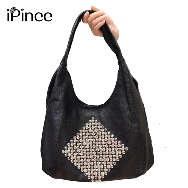iPinee New Diamonds Women's Handbag Ladies Large Capacity Shoulder Bag Luxury Fashion Female Rhinestone Big Tote Bags