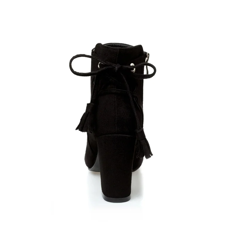 Женские замшевые ботинки женские ботильоны с бахромой и боковой молнией женская