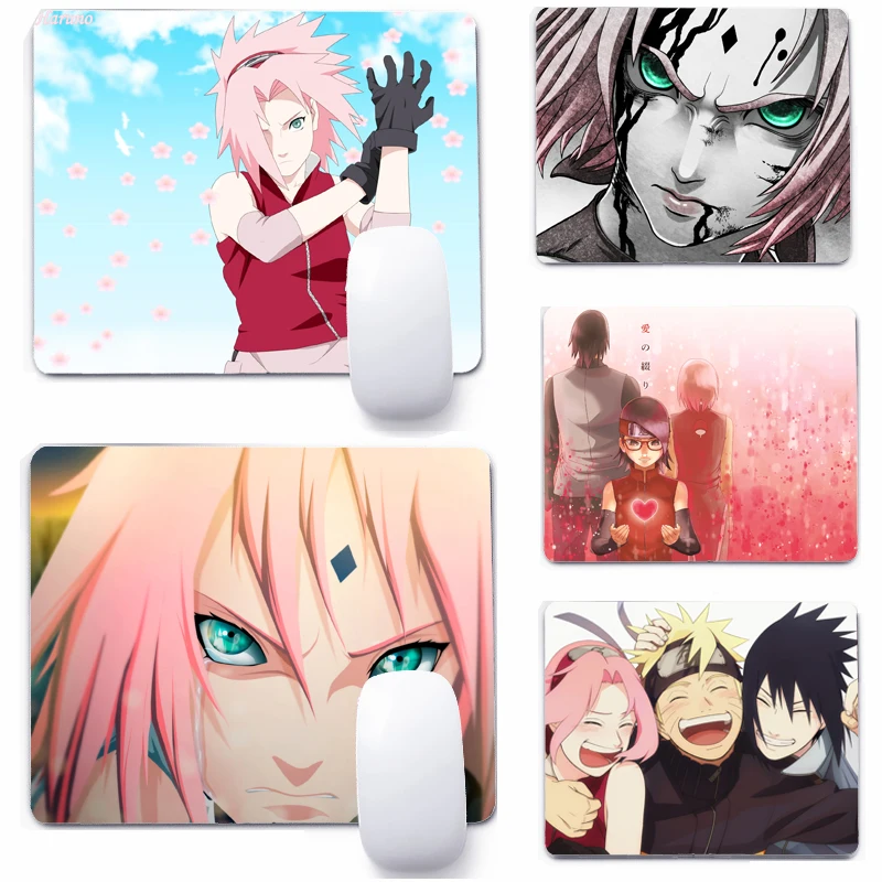 

Нескользящий игровой Настольный коврик для мыши Haruno Sakura anime, водонепроницаемый коврик с фиксируемой кромкой для настольного ПК, ноутбука