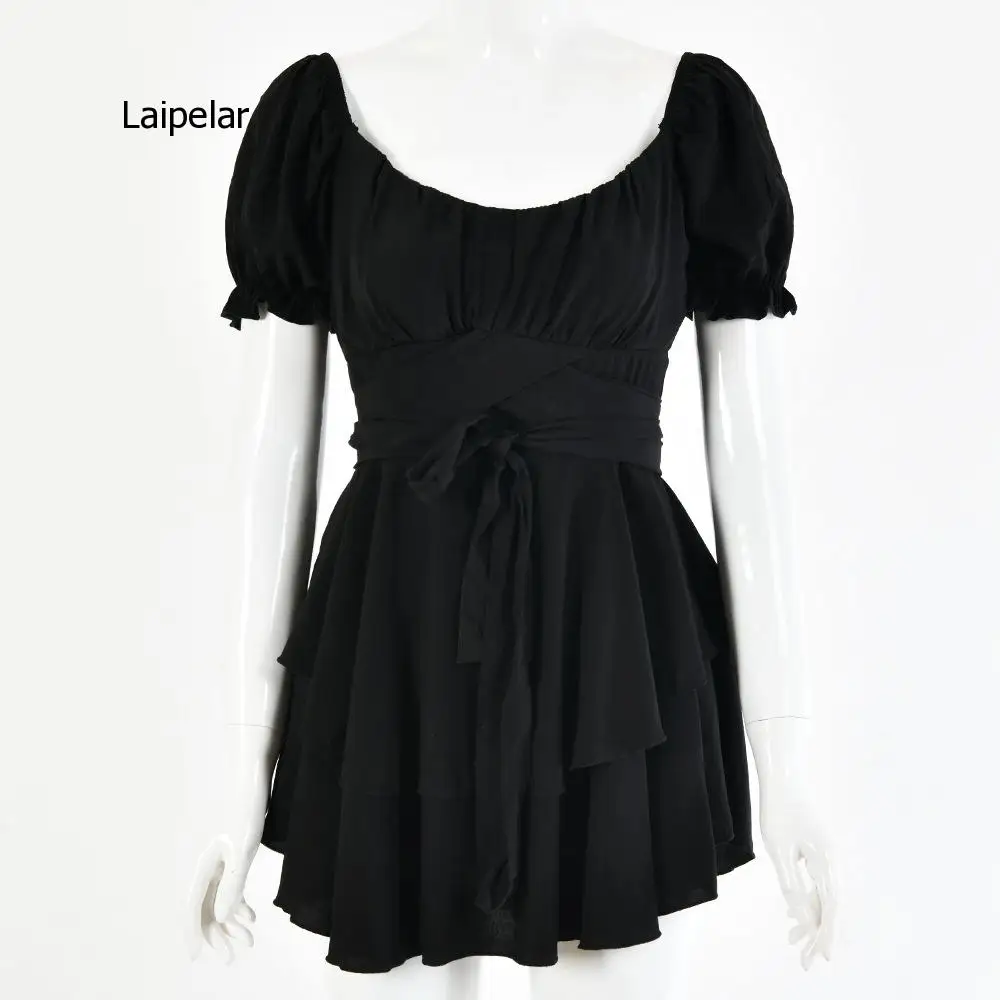 Женское платье с открытыми плечами и поясом повседневное винтажное однотонное