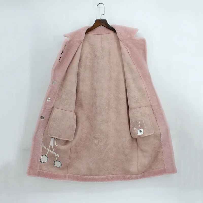 2019 осенне зимнее Новое модное кожаное пальто женский утепленный натуральный