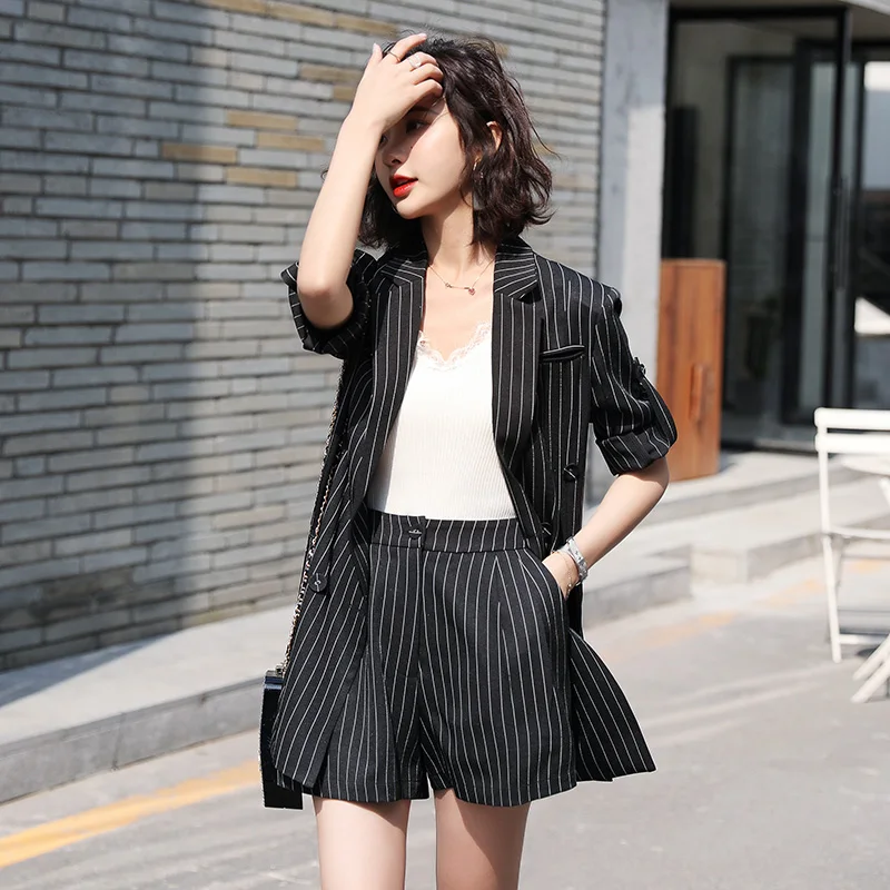 Женская одежда офисный костюм для дам женский новый длинный полосатый