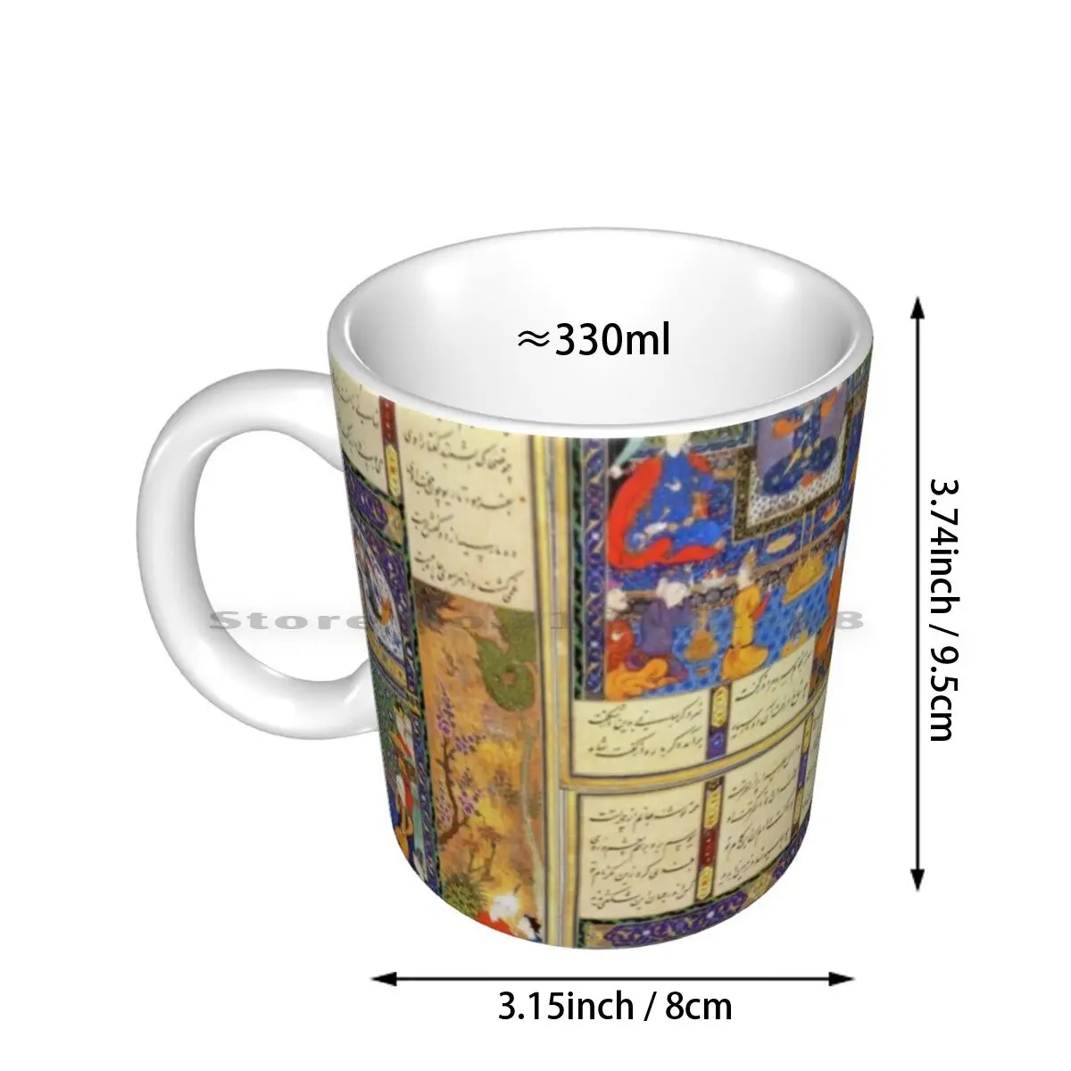 Shahnameh 1st Design Ceramic Mugs Coffee Cups Milk Tea Mug Persian Calligraphy Painting Iranian Art | Дом и сад