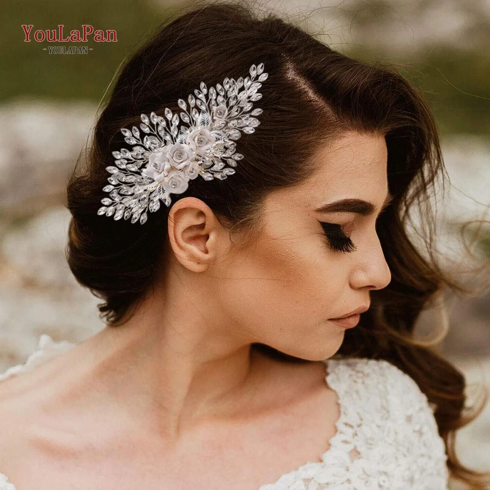 

YouLaPan HP319 Wedding Flower Combs Bridal Hair Clips Hair Accessories Hair Jewelry Handmade Women Head Ornaments Headpieces