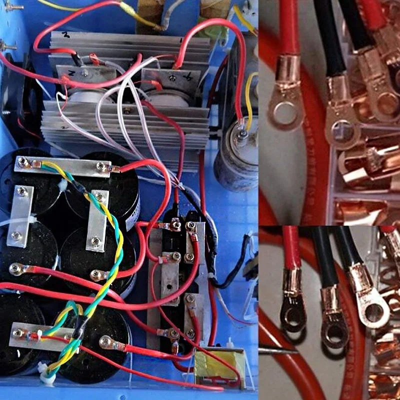 

130PCS SC Copper Ring Lug Terminals OT Wire Naked Battery Cable Connector lugs Terminals Assortment Kit