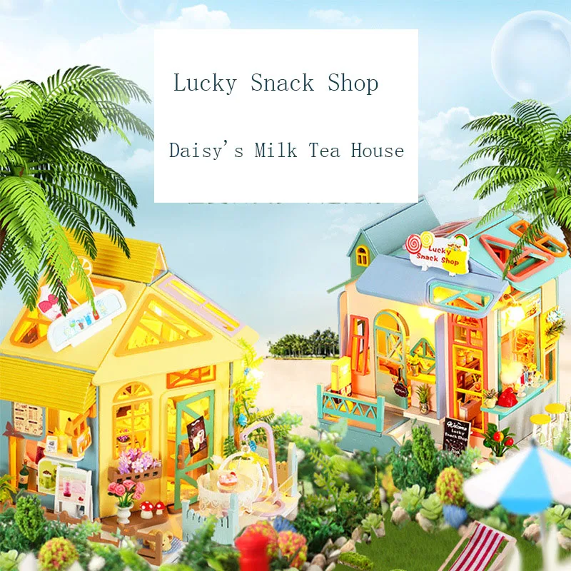 Новогодний подарок - комплект для создания деревянного домика для кукол, сделанный своими руками, 3D миниатюрный домик для кукол, игрушка для кукол, подарок на день рождения.