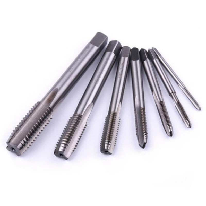 

7pcs HSS Metric Thread Taps M3/4/5/6/8/10/12 Left Hand Drill Bits Power Tool High Quality