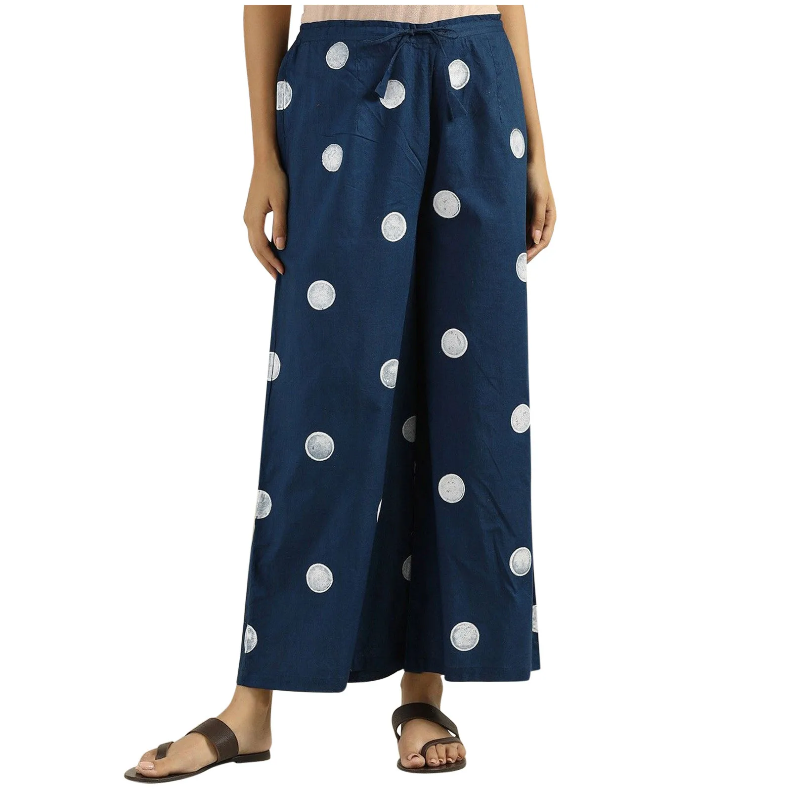 

Cotton Linen Wide Leg Women's Pants High Waist Solid Drawstring Loose Casual Thin Trousers For Female Plus Size 2021 Summer