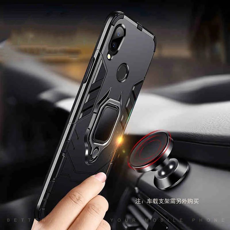 Ударопрочный защитный чехол для Xiaomi Redmi Note 7 с автомобильным держателем мягкий