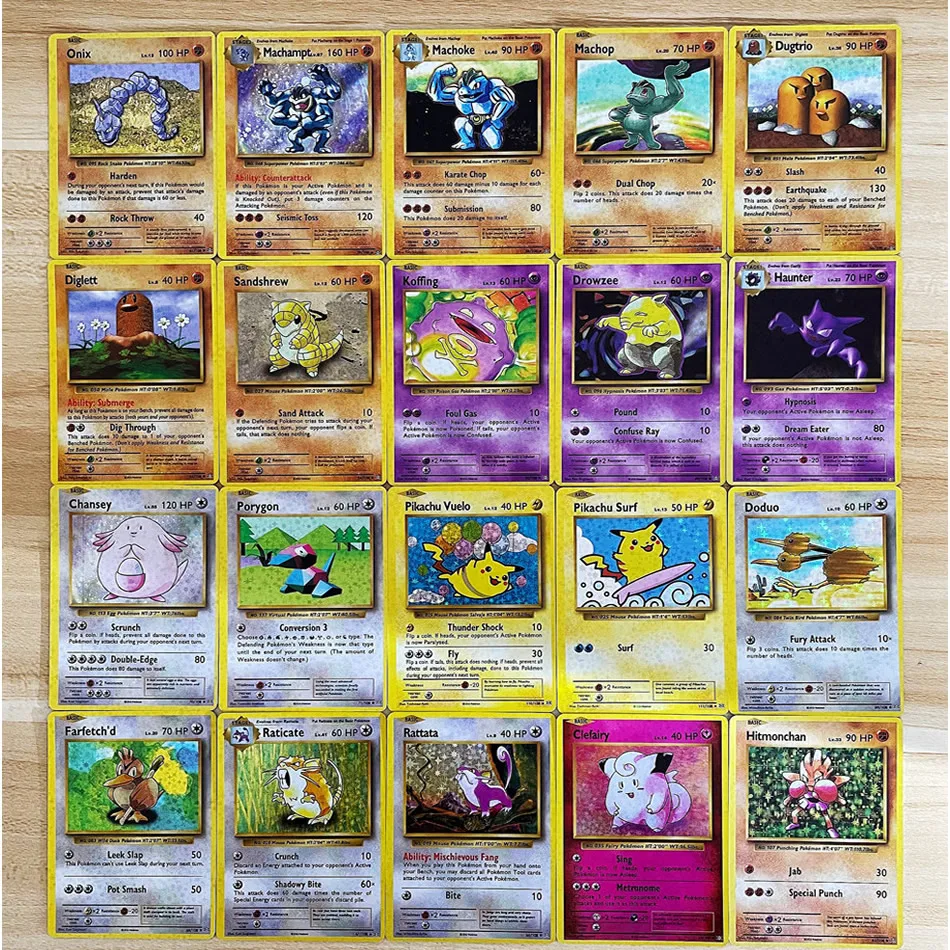 Флэш-карта Pokemon 1996 года 60 шт. Charizard Pikachu Mewtwo дисплей игра Покемон английские