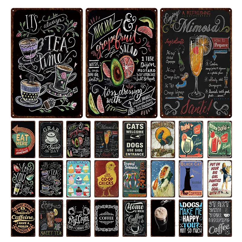 Черная металлическая пивная доска знак постер украшение Утка Курица и кошка