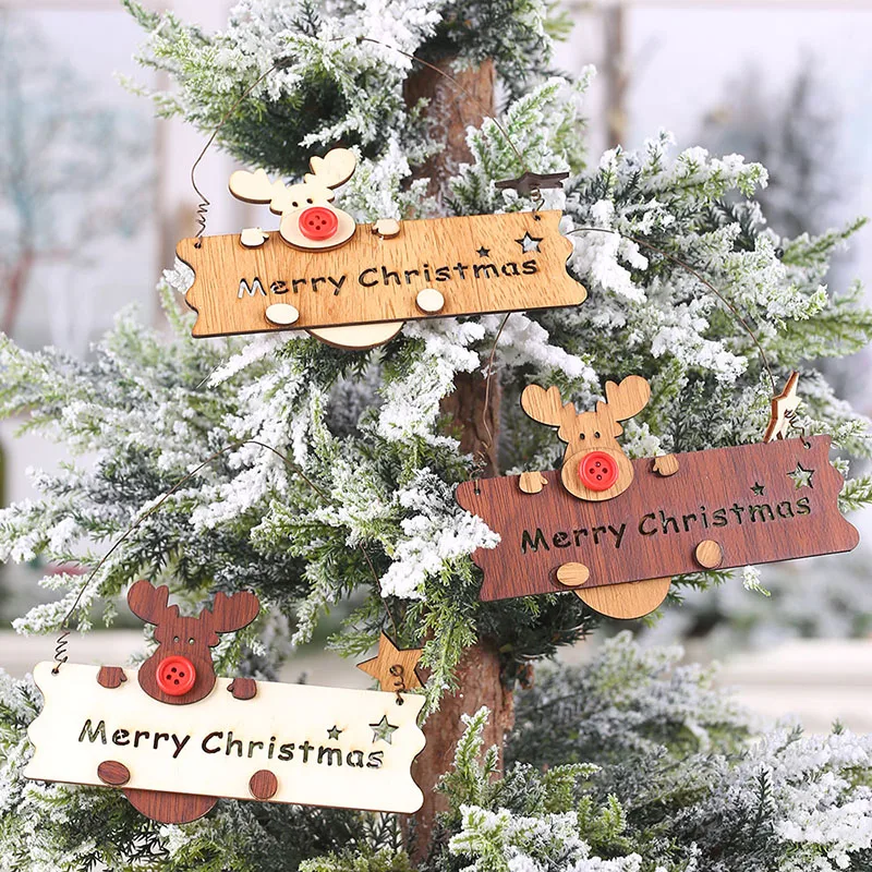 Украшения для рождественской елки деревянные полые буквы подвеска в виде лося