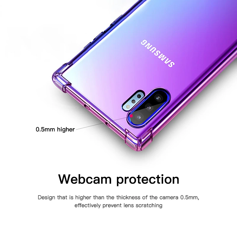 ! ACCEZZ Роскошный Шикарный цветной чехол для samsung Galaxy Note 10 + TPU мягкий ультра тонкий