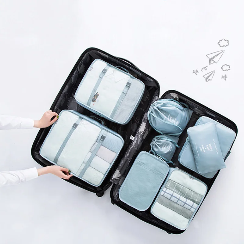 8 шт./компл. переносная дорожная сумка для хранения одежды органайзер багажа