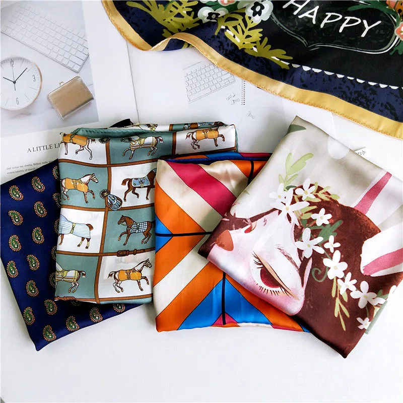 Квадратные шарфы для женщин шикарный дизайн лошади пончо и накидки