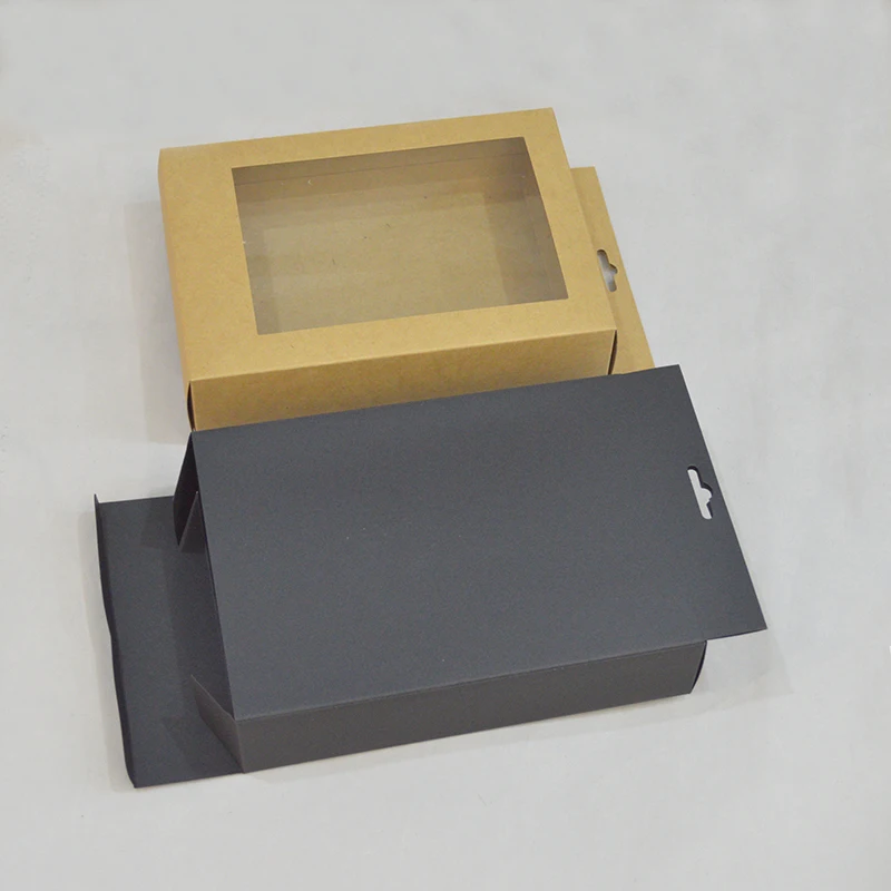 10 шт. коробка на заказ бумажная оконная упаковочная Подарочная прозрачная