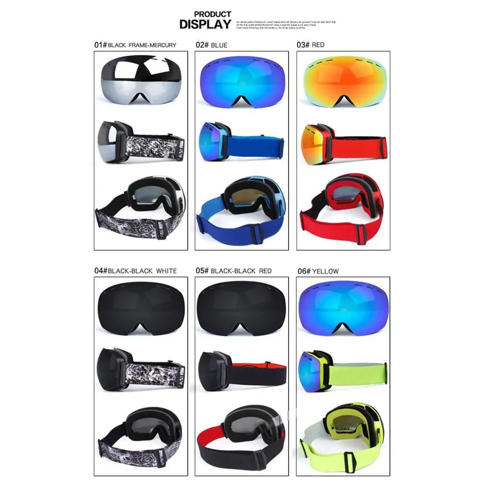 

Ski Snowboard Snow Goggles Otg Design For Men Women With Spherical Detachable Lens Uv Protection Anti-fog