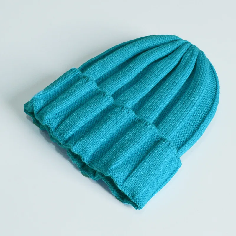 sky blue Вязаные шапки и шапочки унисекс для детей, зимние теплые мягкие однотонные шапочки, шапки для мальчиков и девочек, детские милые шапки - Цвет: sky blue