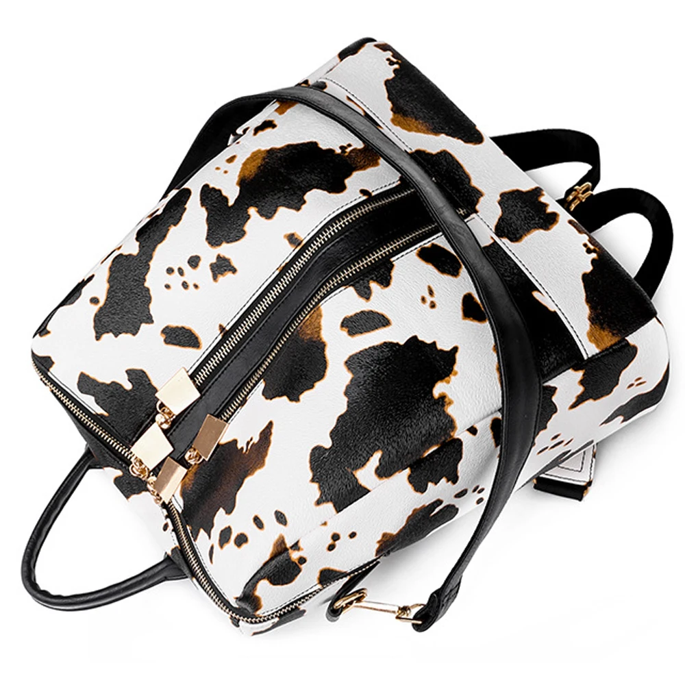 Винтажный Модный женский рюкзак сумка леопардовые школьные сумки для девочек