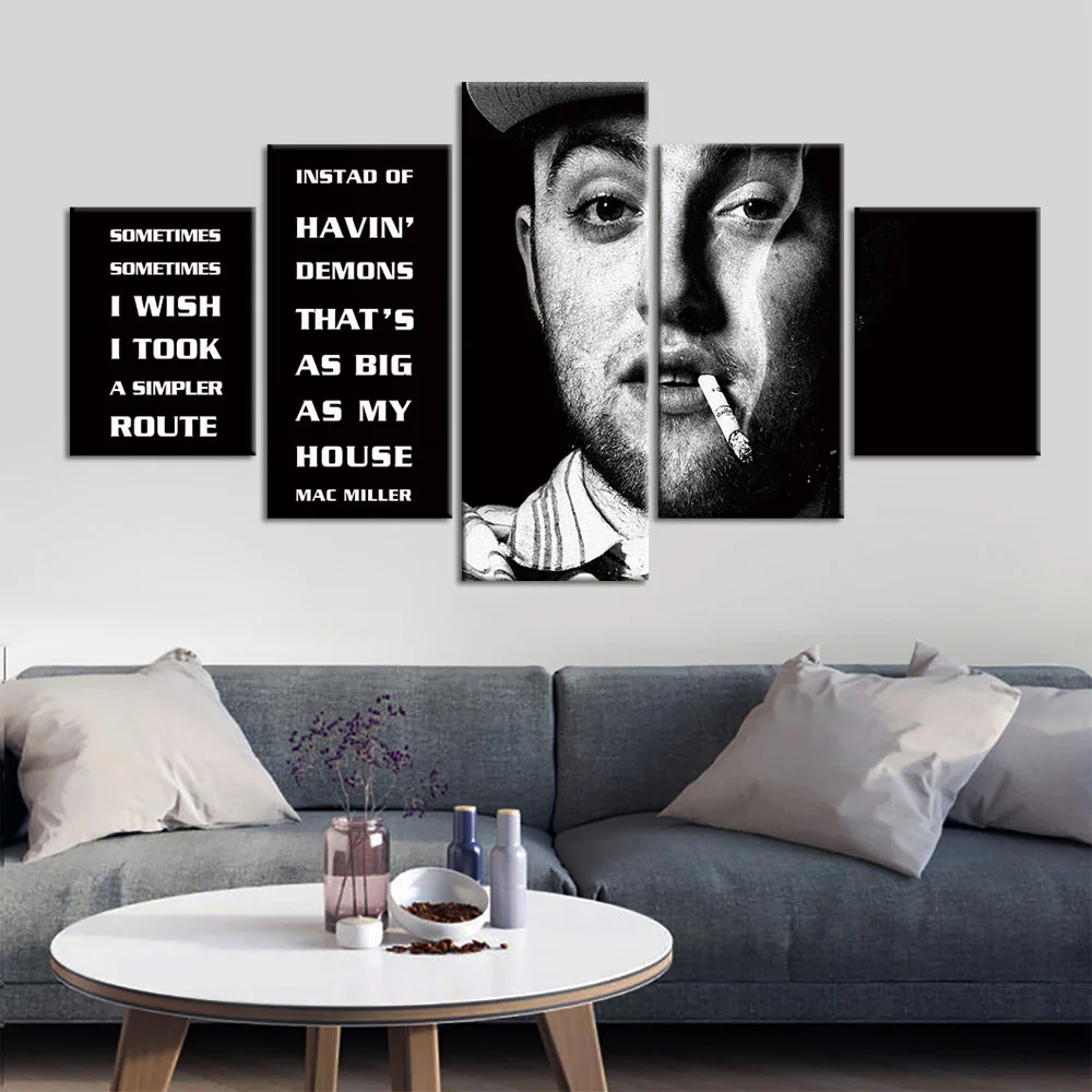 HD Печатный Mac Miller черная Цитата знаменитости Холст Живопись Домашнее украшение