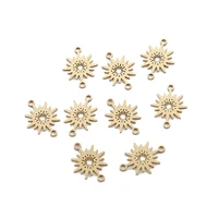 10pcs raw brass 20x15mm mini charms sun connector charms for diy necklace bracelets jewelry findings making supplies