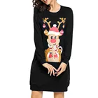 Женское рождественское платье с длинным рукавом и принтом обезьяны, женское мини-платье, женское Повседневное платье обтягивающее мини-платье noel femme #50