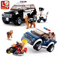 city police suv patrol car model bricks army swat diy construction creation building blocks sets educational toys for kids
