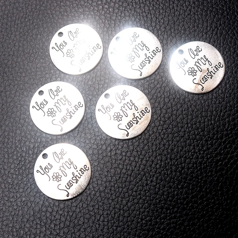 

8 шт./лот посеребренные шармы «You Are My Sunshine», металлические подвески «сделай сам», ожерелья, браслеты, ювелирные изделия, аксессуары ручной ра...